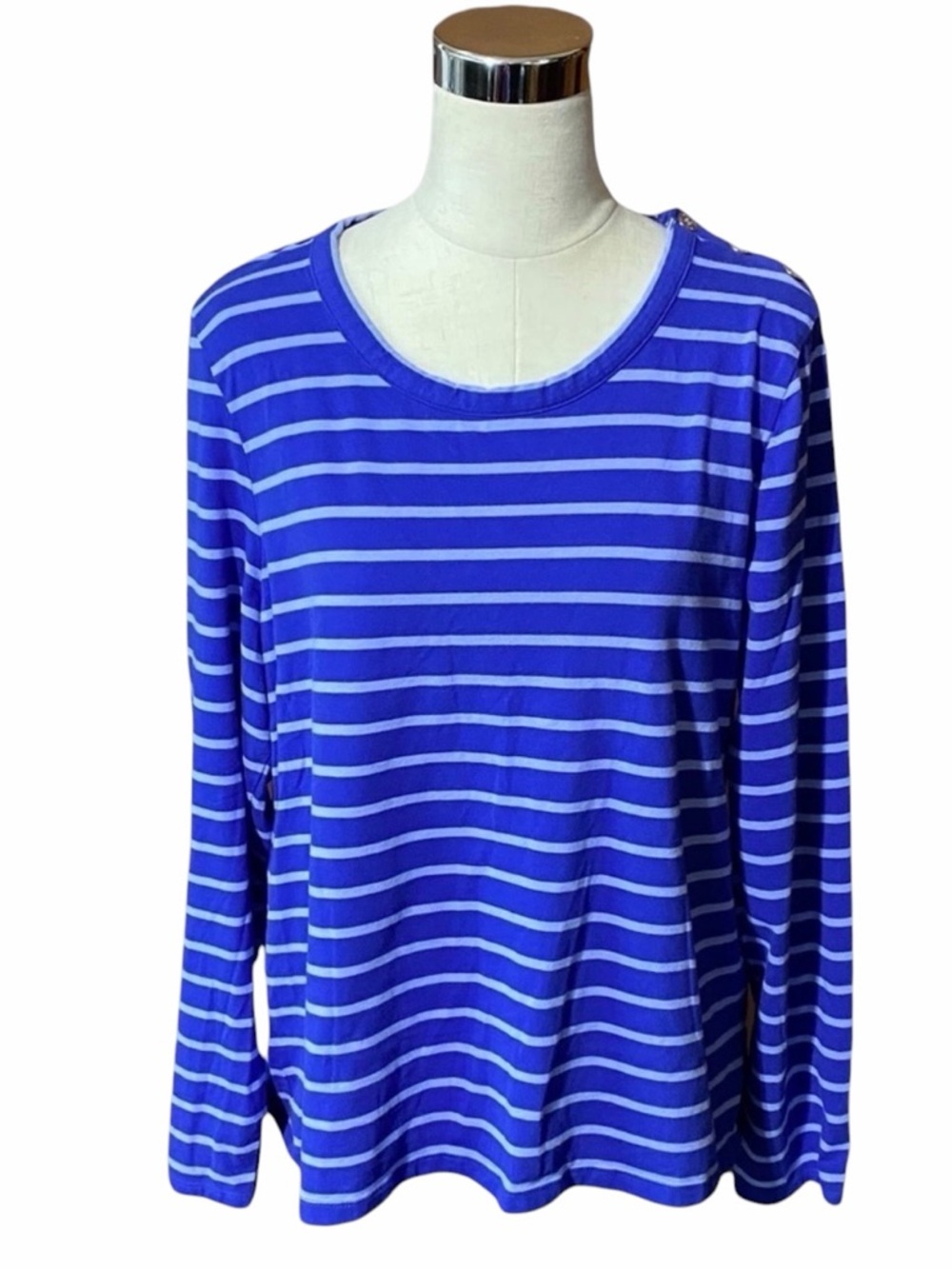 Nautica XXL Two Tone Stripe Long Sleeve Top